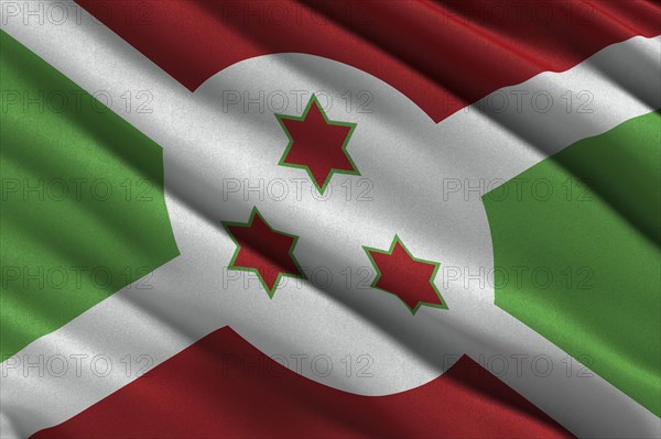 Flag of Burundi waving in the wind