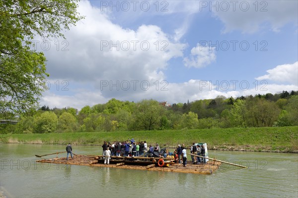 Raft on the Isar River