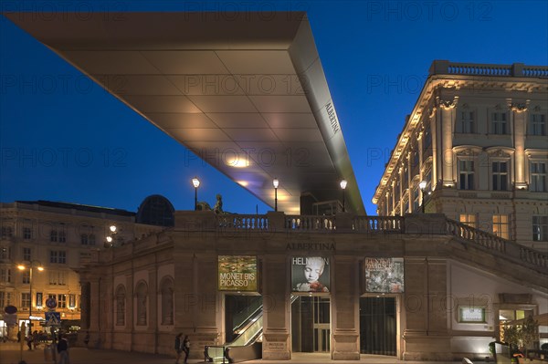 Albertina Art Museum at dusk