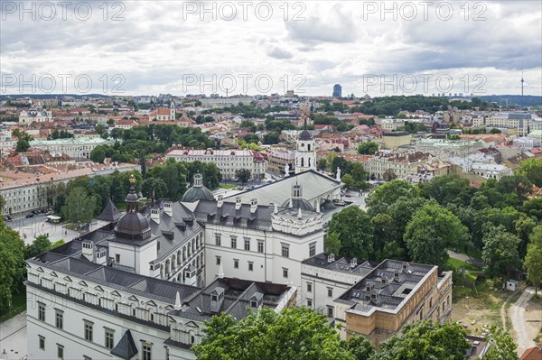 View from the Gediminas Tower of Vilnius with the Cathedral of St. Stanislaus