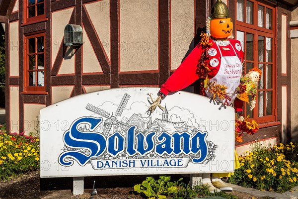Sign advertising for the Danish village Solvang