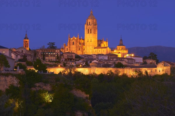 Segovia Cathedral at dusk