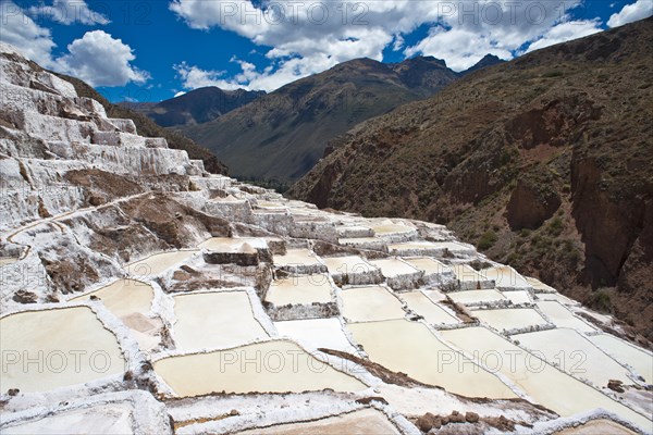Salt pans on a mountainside