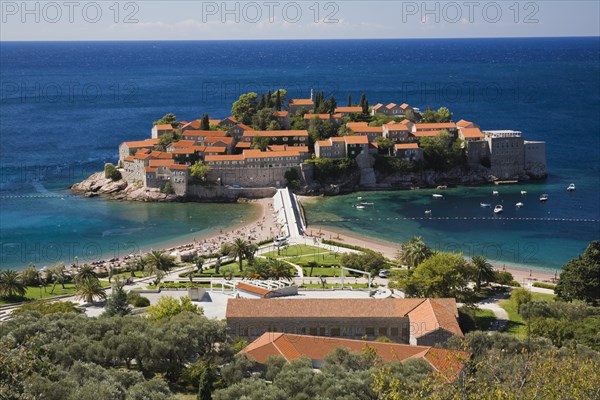 Aman Sveti Stefan hotel resort including the Miloceron Villa on the historic island of Sveti Stefan
