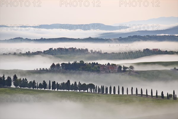 Fog in the valleys of the Crete Senesi