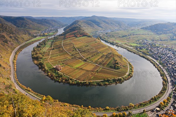 Moselle River loop in autumn
