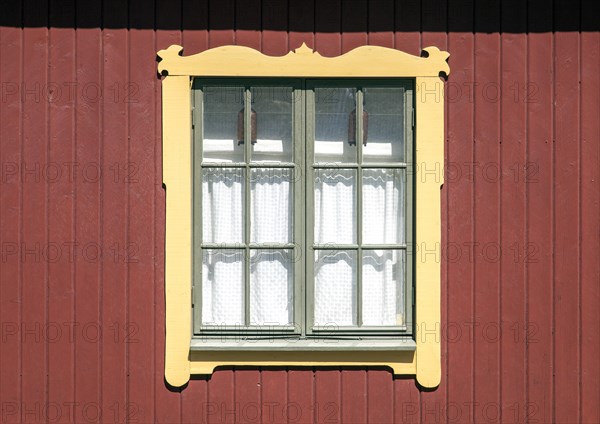 Window on a wooden residential building