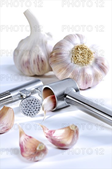 Garlic with a garlic press