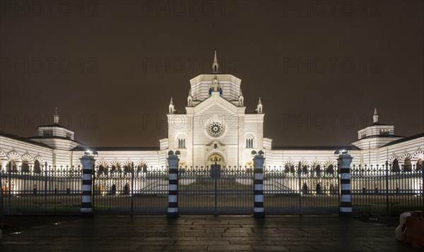 Cimitero Monumentale cemetery at night