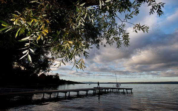 Jetty at Ammersee Lake or Lake Ammer