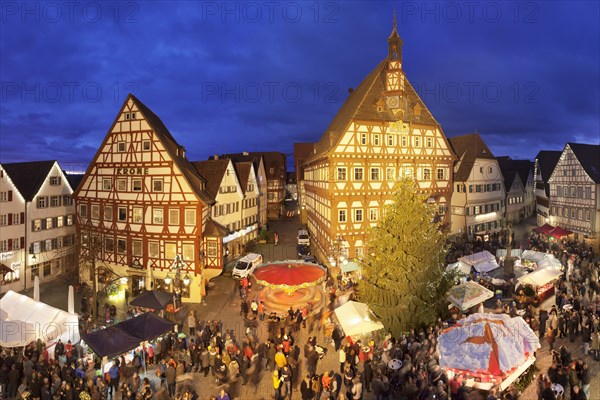 Christmas market in the market square of Markgroningen