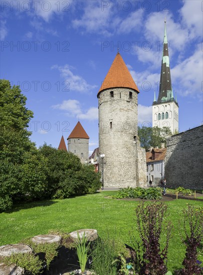 Towers of the town fortification with St. Olaf's Church
