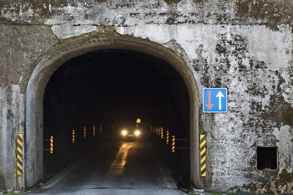 Exit of a single-track tunnel between Anir and Arnafjorour
