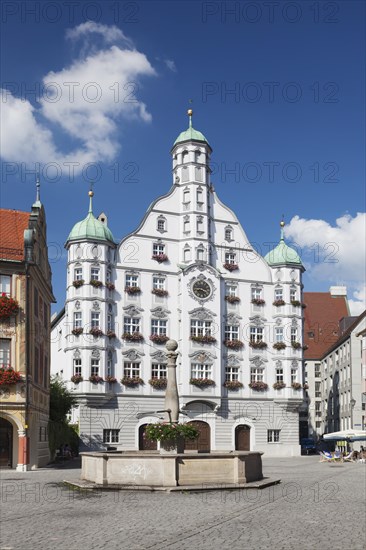 Town hall on the market square of Memmingen