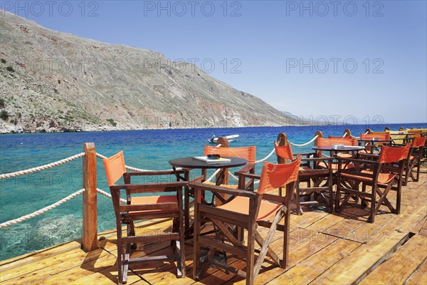 Cafe terrace on the harbour promenade