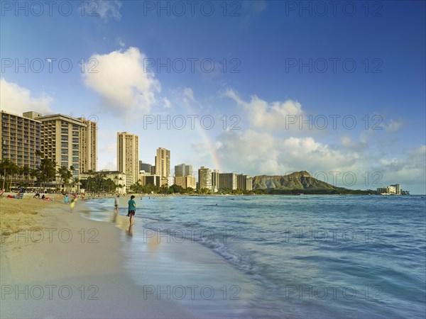 Rainbow over Waikiki Beach