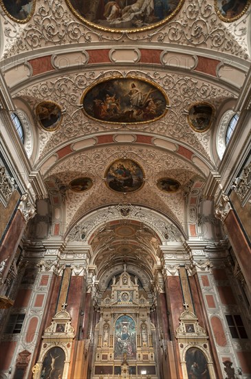 Ceiling vault and altar of the baroque Scots' Church