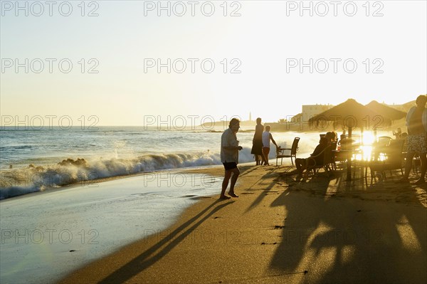 Beach bar at sunset