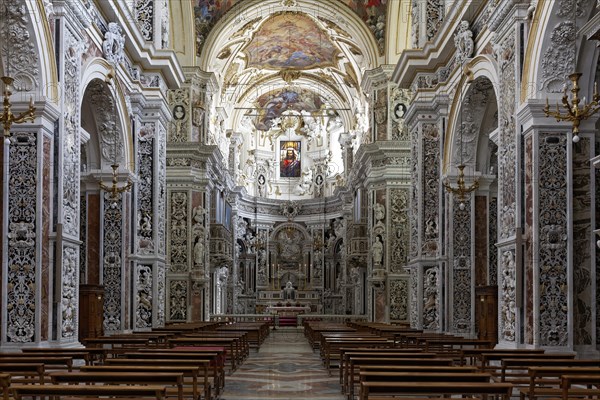 Sicilian Baroque in the church Chiesa del Gesu or Casa Professa