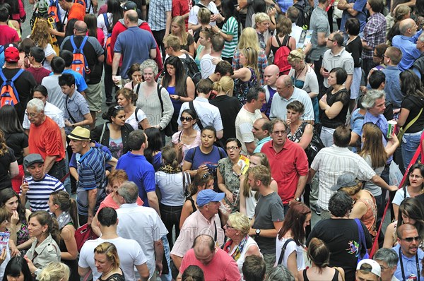 Crowd in front of a box office