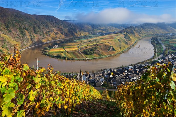 Moselle River loop in autumn