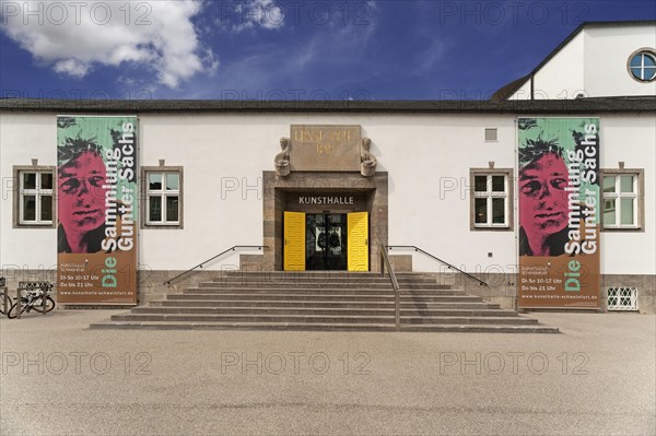 Posters at the art gallery advertising an exhibition from the art collection of Gunter Sachs