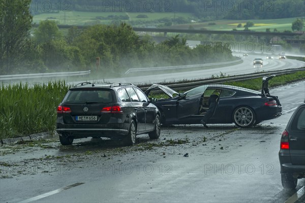 Accident in heavy rain and poor visibility