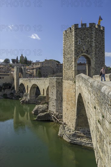 Pont de Besalu bridge over the Fluvia River