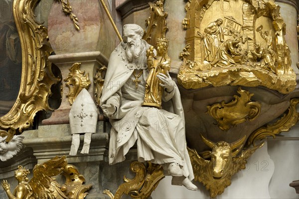 Figure of St. Korbinian with Altotting Madonna