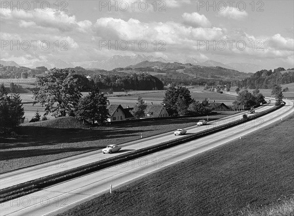Motorway Munich-Salzburg near Frasdorf