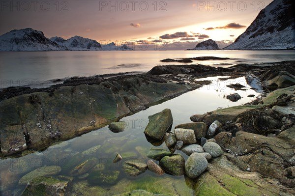 Vikbukta Bay at sunset