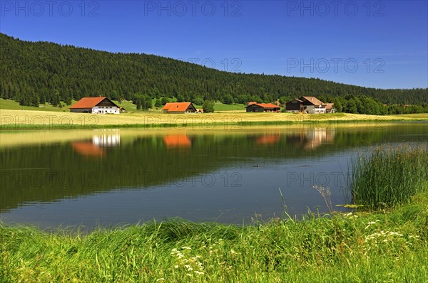 Farmhouses in the Les Tallieres settlement at the Lac des Tailleres