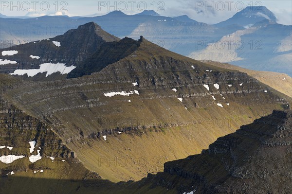 Mountain landscape in the evening light