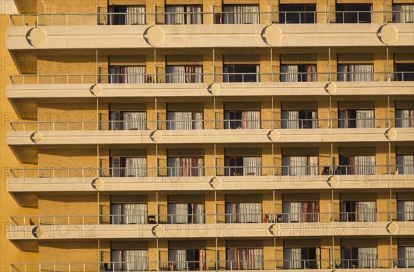 Rows of balconies on a building