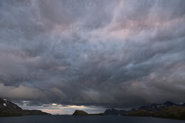 Dramatic clouds at sunset