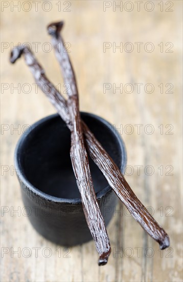 Vanilla pods on small pot