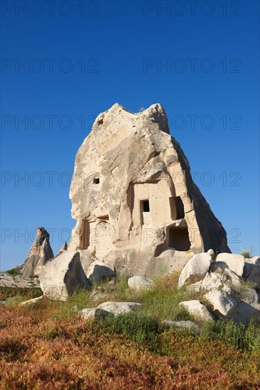 Fairy Chimney rock house built in volcanic tuft rock