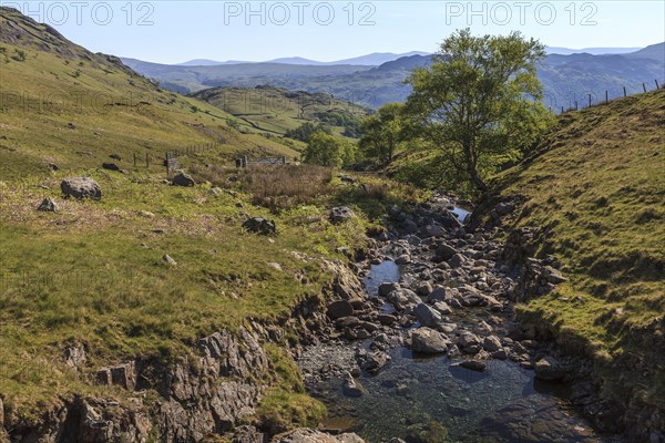 Mountain stream on the Honister Pass in Borrowdale