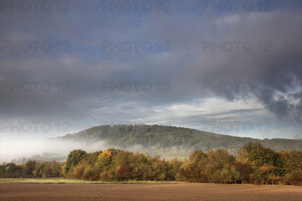 Fog in Altmuehl Valley in autumn