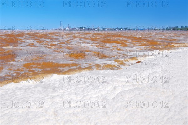Lake contaminated by chemical waste