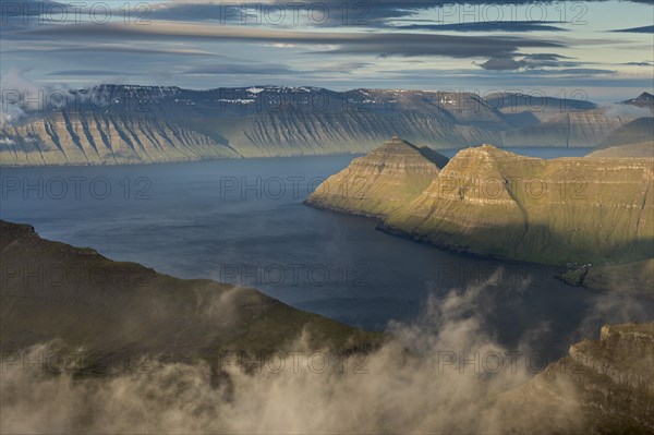 Mountain landscape in the evening light