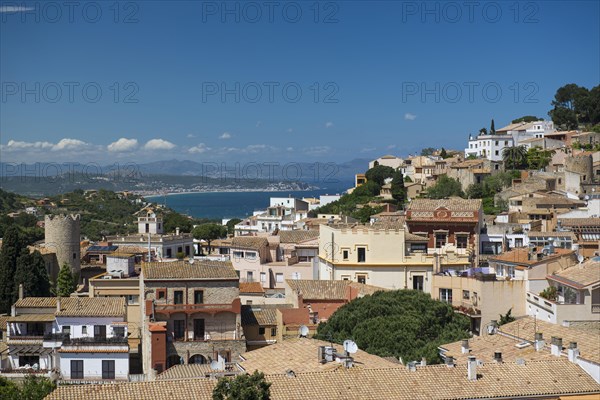 View of a small town by the sea