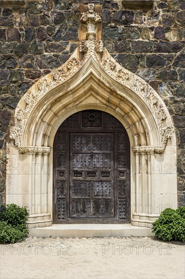 Magnificent front door of Castell de Cap Roig manor