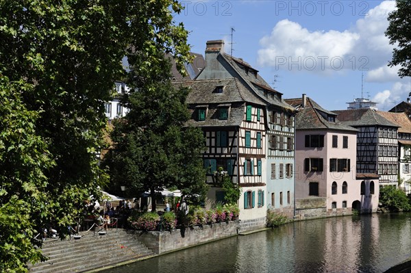 Half-timbered houses from the Quai de la Petite France with the L'Ill River