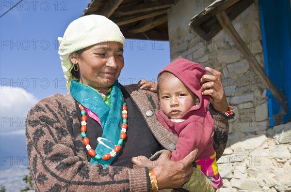 Nepali mother with her baby