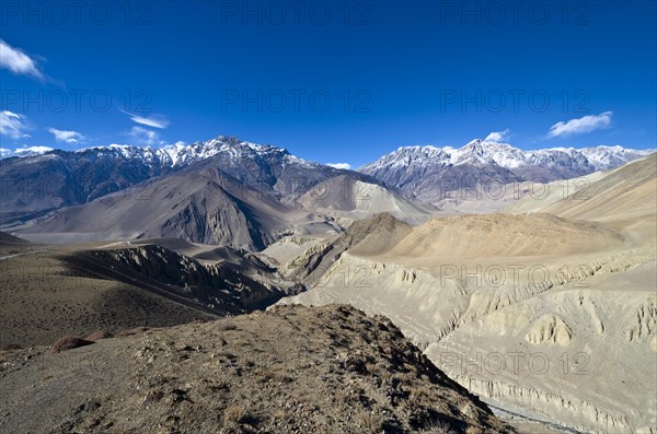The Kali Ghandaki Valley and snowy mountains around