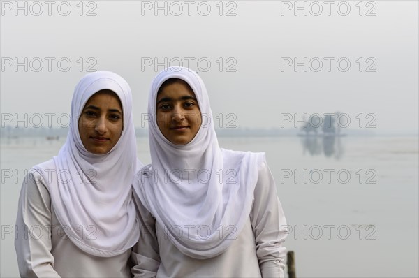 Two Kashmiri women wearing headscarves