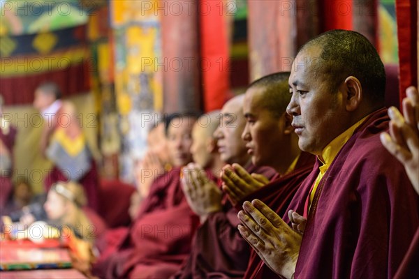 Monks celebrating Pooja