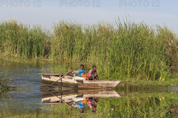 Small fishing boat arriving at Awasa fishing harbor