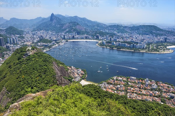 View over Botafogo and the Corcovado from the Sugar Loaf Mountain